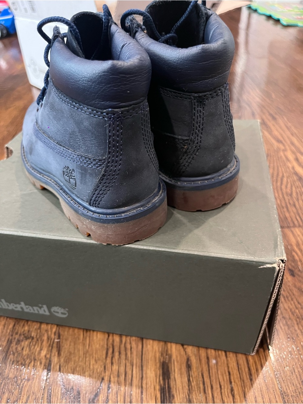 Timberland Kids Navy Blue Lace-Up Waterproof Boots - Picture 2 of 2